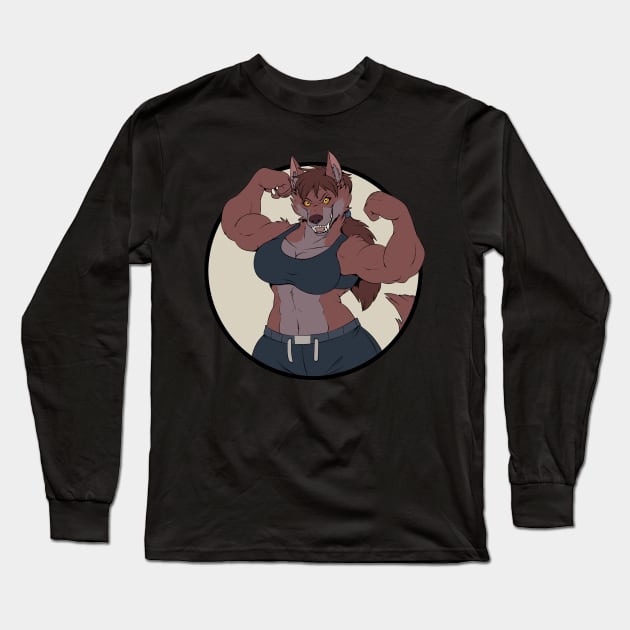 Gym Werewolf Fem (no txt) Long Sleeve T-Shirt by Teaselbone